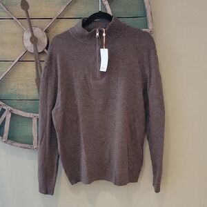Quince Mongolian Cashmere Quarter Zip Sweater In Brown